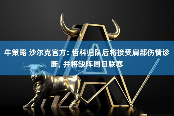 牛策略 沙尔克官方: 哲科归队后将接受肩部伤情诊断, 并将缺阵周日联赛